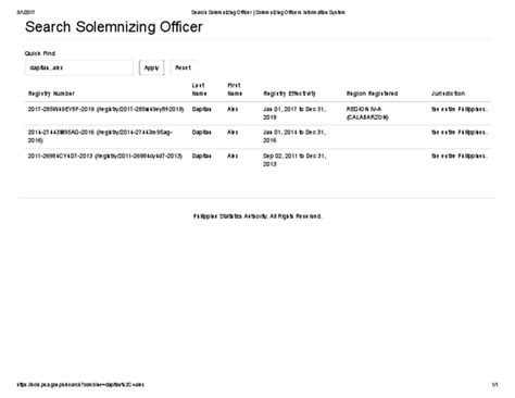 Search Solemnizing Officer .